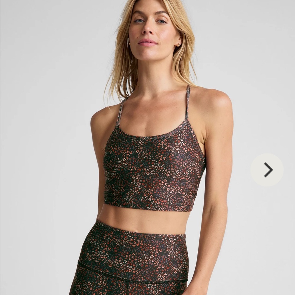Beyond Yoga Racerback Cropped Tank - Ditsy Leopard
